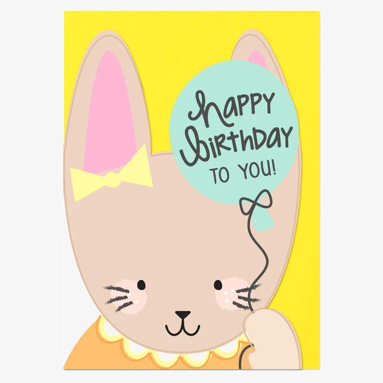 Raspberry Blossom Happy Birthday To You (Rabbit) Greeting Card (16.2 x 11.4cm)
