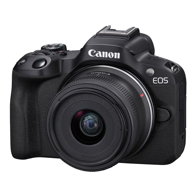 Canon EOS R50 Mirrorless Camera - Black + RF-S 18-45mm f/4.5-6.3 IS STM Lens
