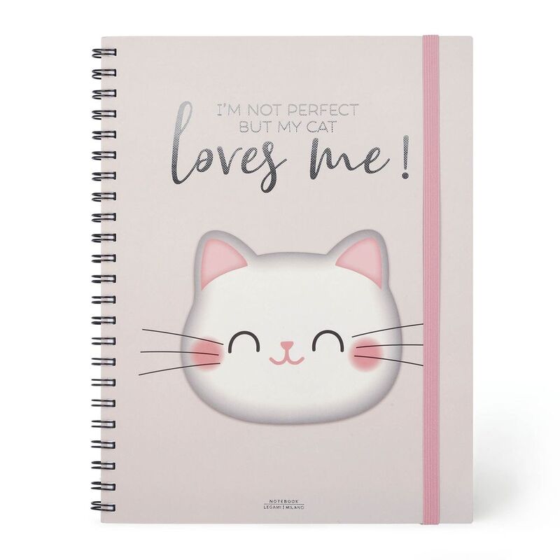 Legami 3-in-1 Spiral Notebook- Maxi Trio Spiral Notebook - Kitty