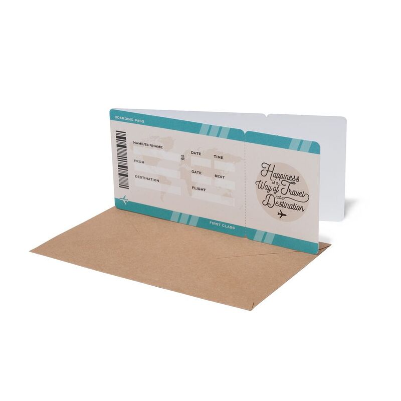 Legami Greeting Card - Large - Ticket - Travel (11.5 x 17 cm)