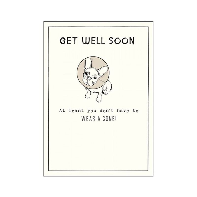 Pug Wear A Cone Greeting Card (13 x 17.6 cm)
