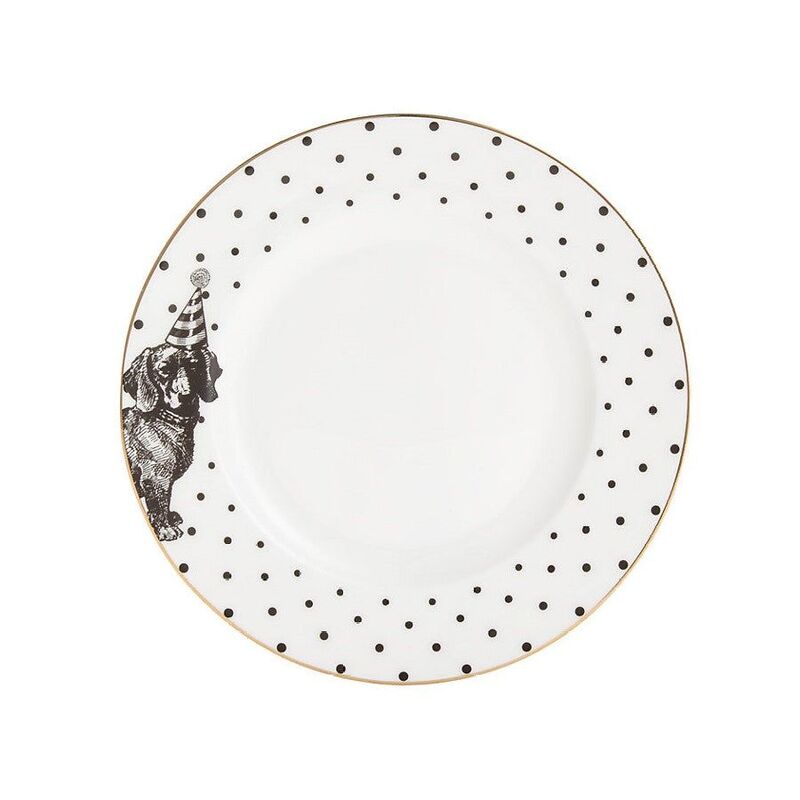 Yvonne Ellen Monochrome Side Plate - Dog (16 cm)