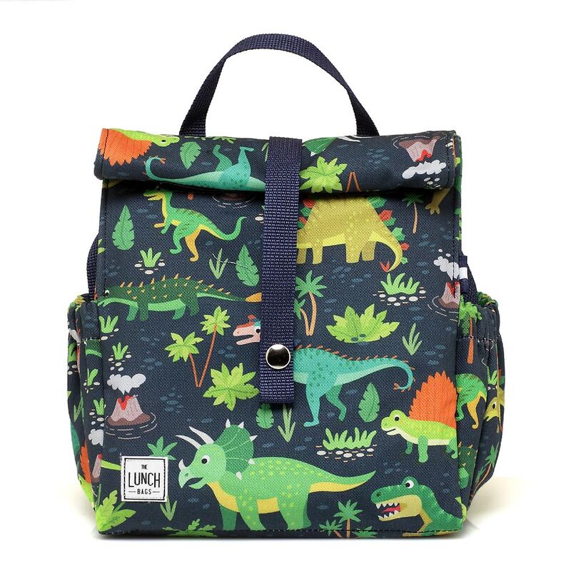 The Lunchbags Kids Original Lunch Bag 5L - Dinos with Yellow Strap
