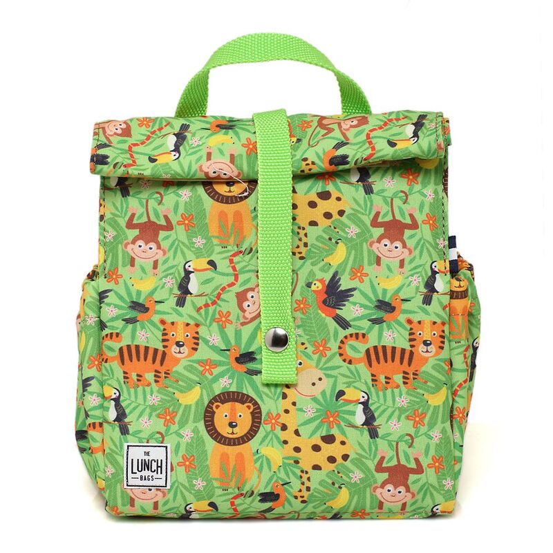 The Lunchbags Kids Original Lunch Bag 5L - Jungle with Lime Strap