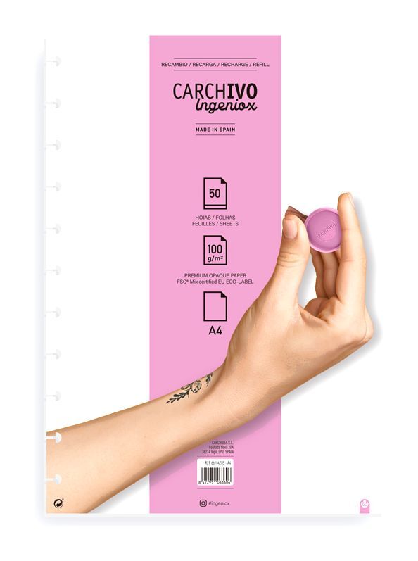 Carchivo A4 Plained Paper Refills for Ingeniox Notebooks