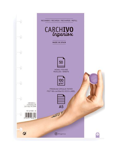 Carchivo A5 Lined Paper Refills for Ingeniox Notebooks