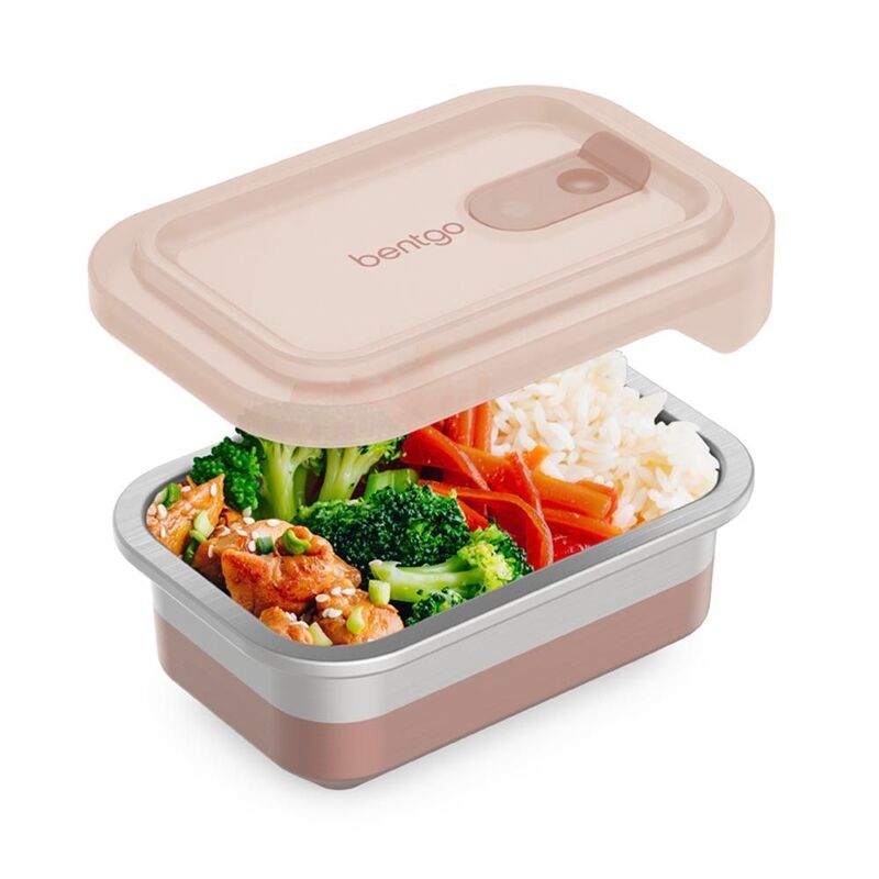 Bentgo Microsteel Heat And Eat Lunch Box - Snack Size - Rose