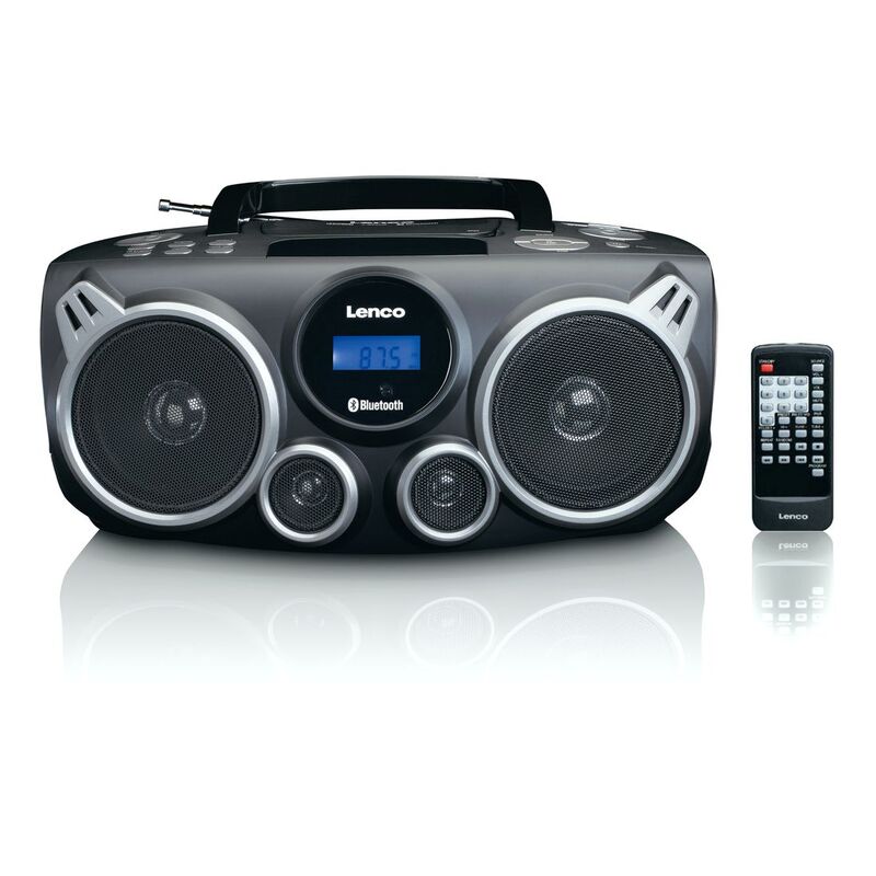 Lenco SCD-100BK - Portable FM Radio CD Player Including Bluetooth - Black