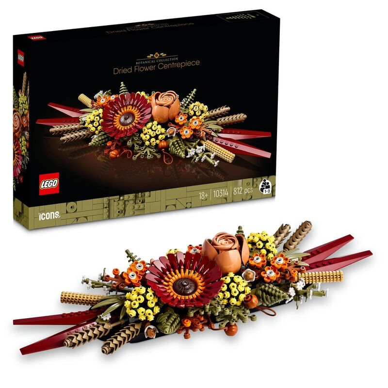 LEGO Icons Dried Flower Centrepiece 10314 Building Kit (812 Pieces)