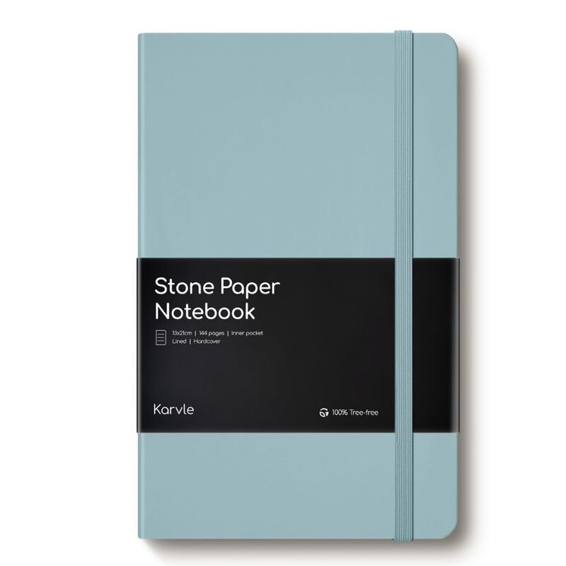 Karvle Lined Hardcover Stone Paper Notebook - Arctic (13 x 21 cm)