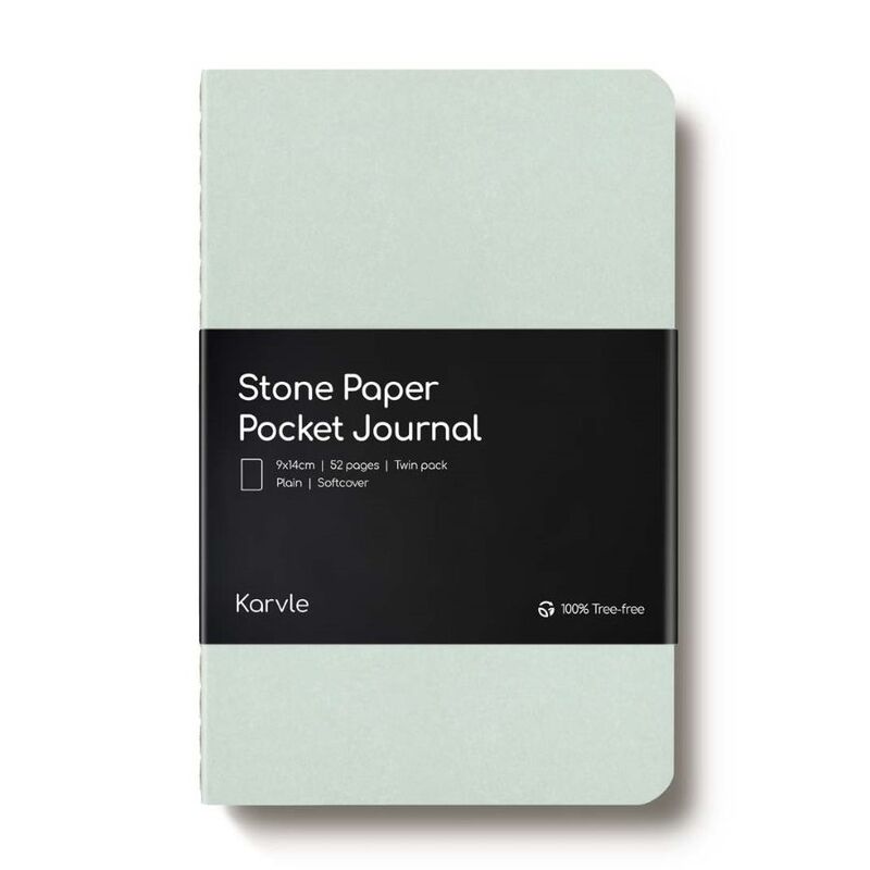 Karvle Plain Softcover Pocket Journal (Twin-Pack) - Ash (9 x 14 cm)