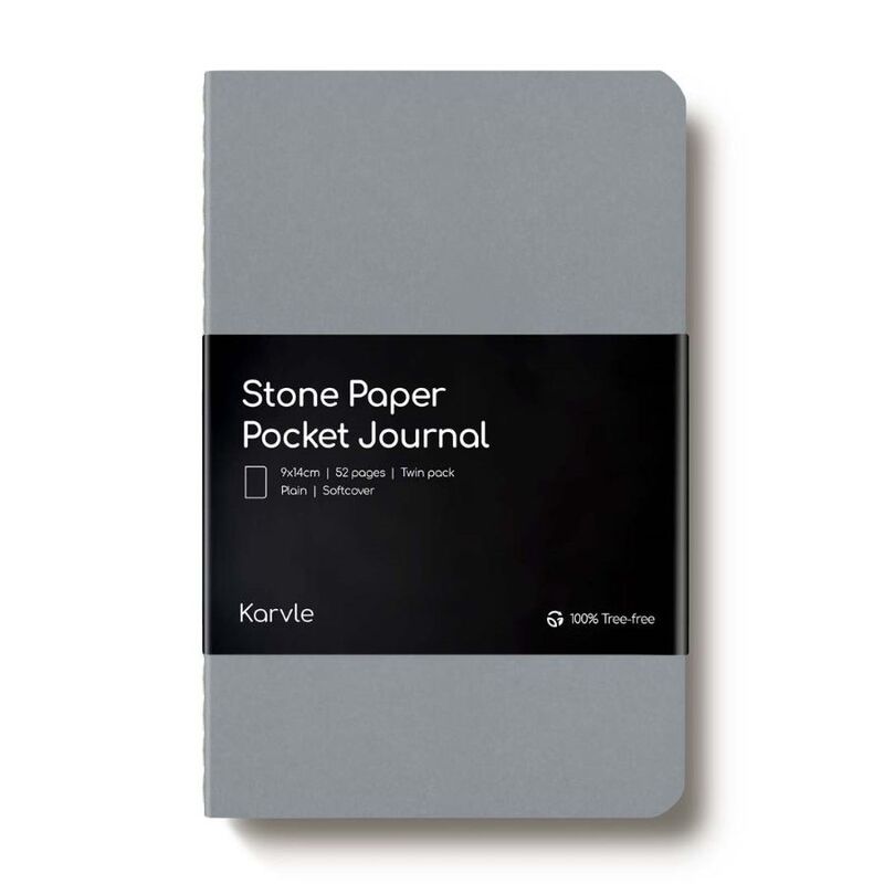 Karvle Plain Softcover Pocket Journal (Twin-Pack) - Graphite (9 x 14 cm)