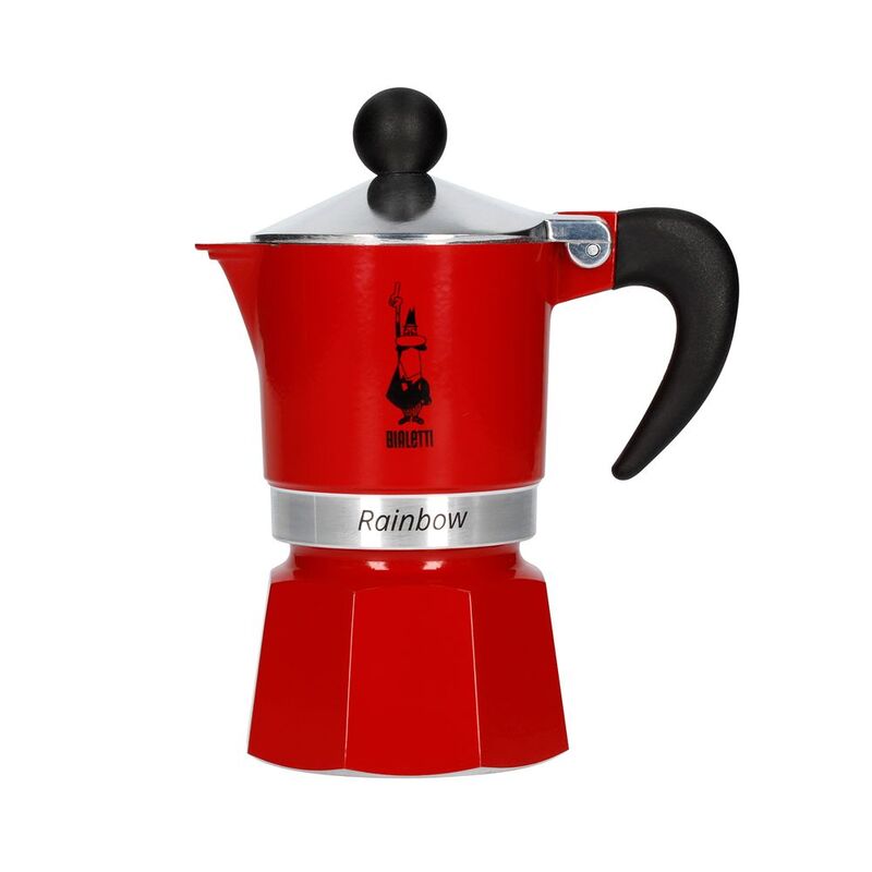 Bialetti Rainbow Espresso Maker 60ml - Red (Makes 1 Cup)