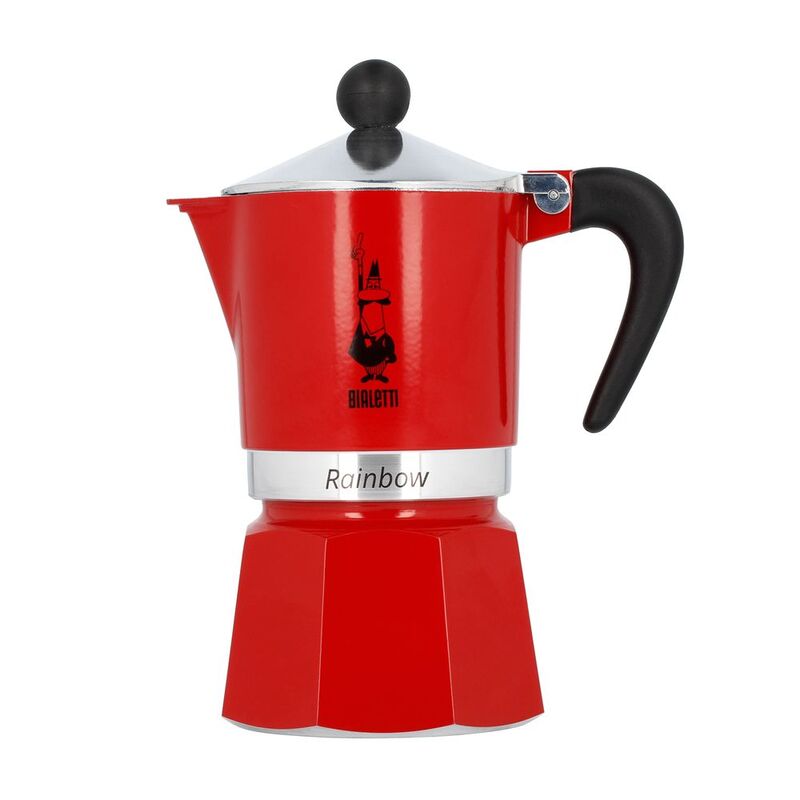Bialetti Rainbow Espresso Maker 139ml - Red (Makes 3 Cups)