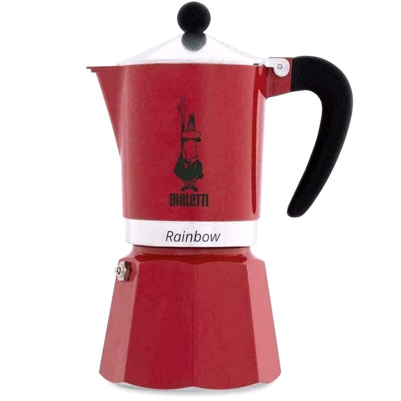 Bialetti Rainbow Espresso Maker 250ml - Red (Makes 6 Cups)