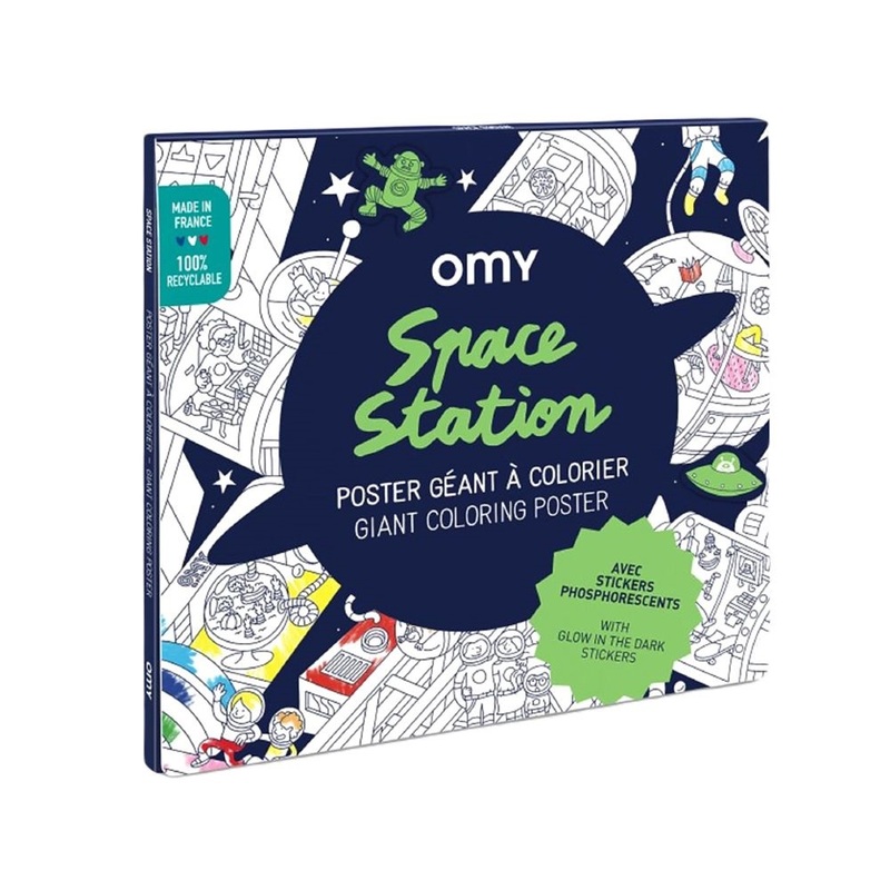 Omy Large Posters And Stickers Space Station Blue