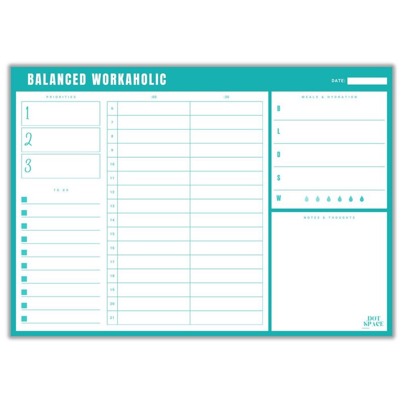 DOTSPACE Balanced Workaholic Daily Planner Notepad