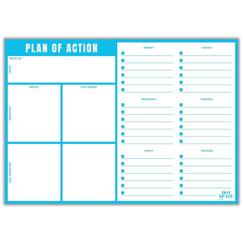 DOTSPACE Plan of Action Weekly Planner Notepad