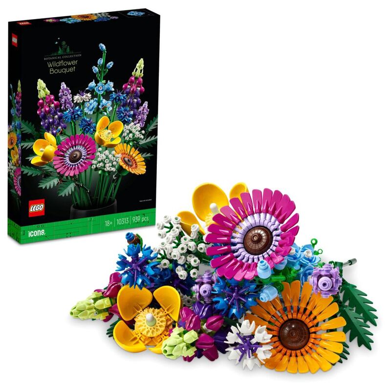 LEGO Icons Wildflower Bouquet Building Toy Set 10313 (939 Pieces)