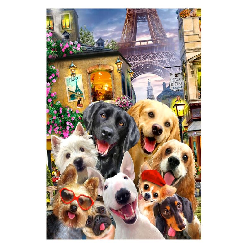 Wooden City Puppies In Paris M Wooden Jigsaw Puzzle (200 Pieces)