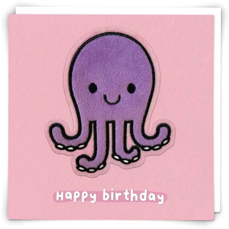 Redback Cards Violet Octopus Happy Birthday Greeting Card (16 X 16 Cm)