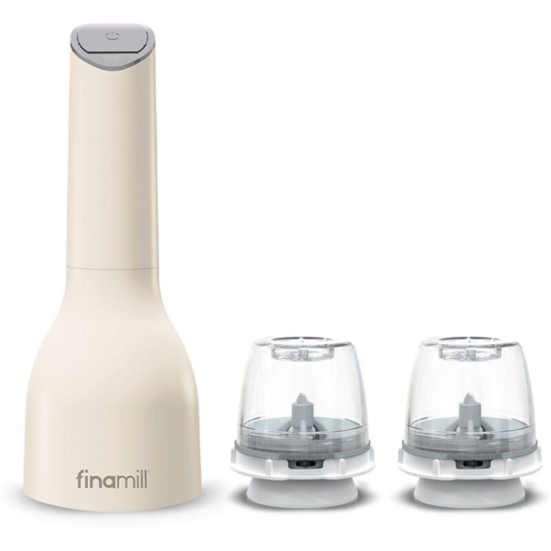 FinaMill Battery Operated Spice Grinder with Two Pods- Soft Cream