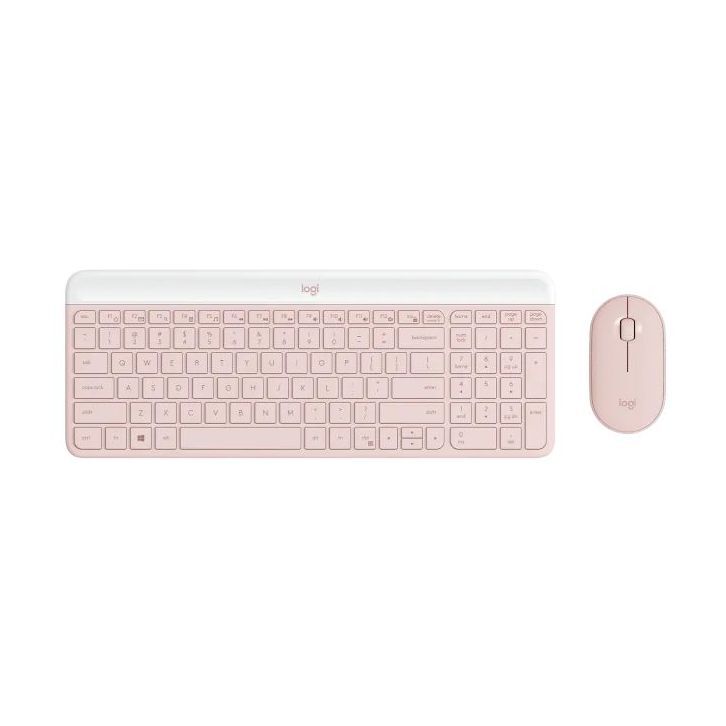 Logitech MK470 Slim Wireless Keyboard and Mouse Combo - Rose (US English)