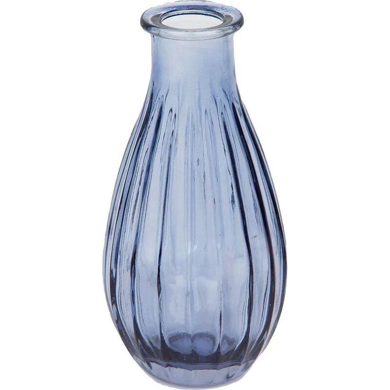 Talking Tables Boho Ribbed Glass Bud Vase - Navy Blue (14 cm)