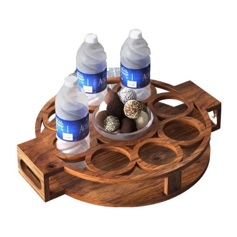 HilalFul Iftar Water and Dates Wooden Tray