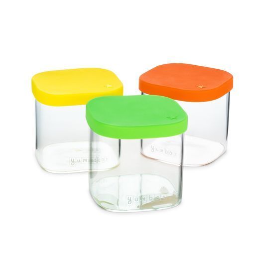 Yumbox Chop Chop Glass Cubes Food Containers 360 ml - Vibrant (Set of 3)