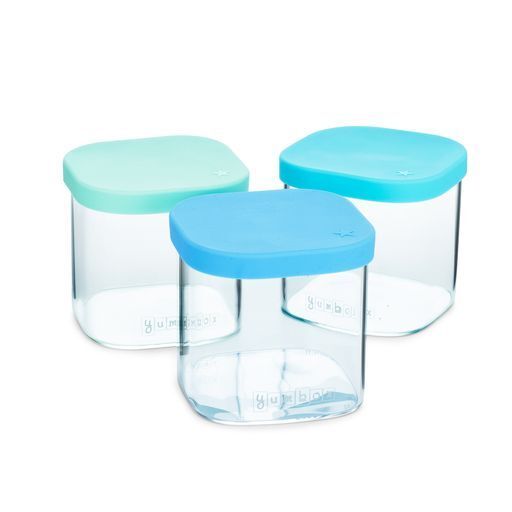 Yumbox Chop Chop Glass Cubes Food Containers 360 ml - Crisp (Set of 3)