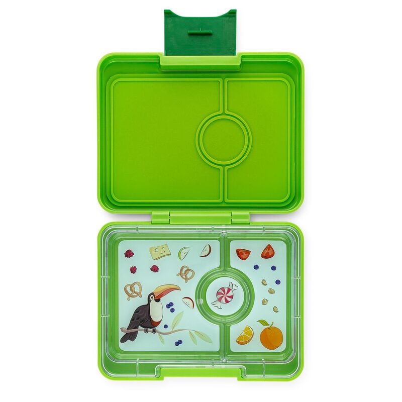 Yumbox Snack 3-Compartment Bento Box - Lime Green