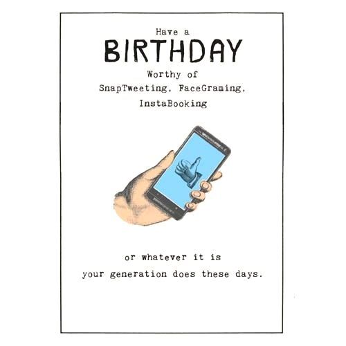 Etched Snaptweeting Facegraming Instabooking Greeting Card (17 x 16cm)