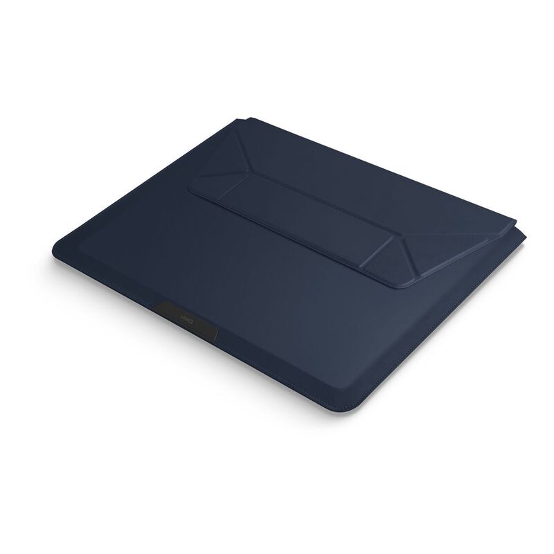 UNIQ Oslo Laptop Sleeve With Foldable Stand (Up To 14-inch) - Navy Blue