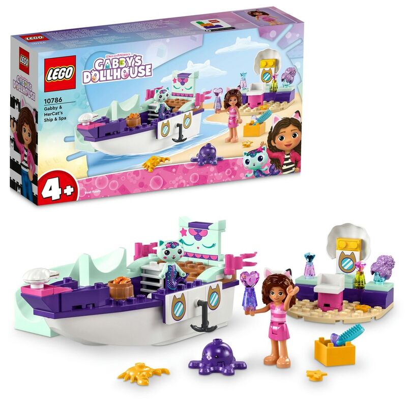 LEGO Gabby & MerCat's Ship & Spa 10786 Building Toy Set (88 Pieces)