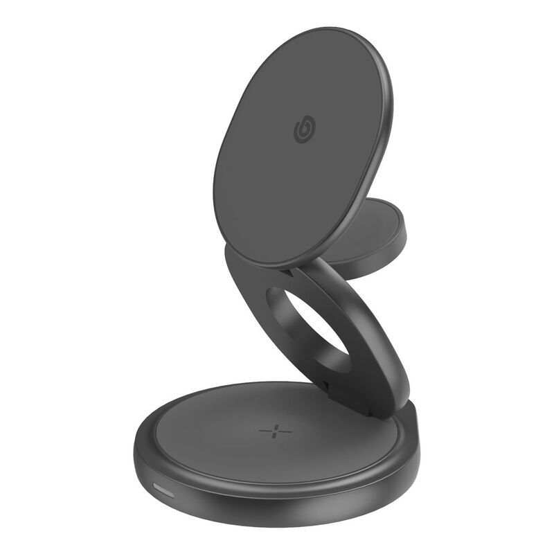 BAZIC GoMag Gyre 360 Rotating Base 3-in-1 Wireless Charger With Apple Watch And Airpods - Gunmetal