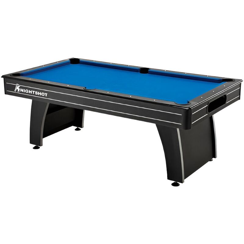 Knight Shot Home Use 8ft Billiard Table Black Finishing in Wooden Base Slate with Ball Return System