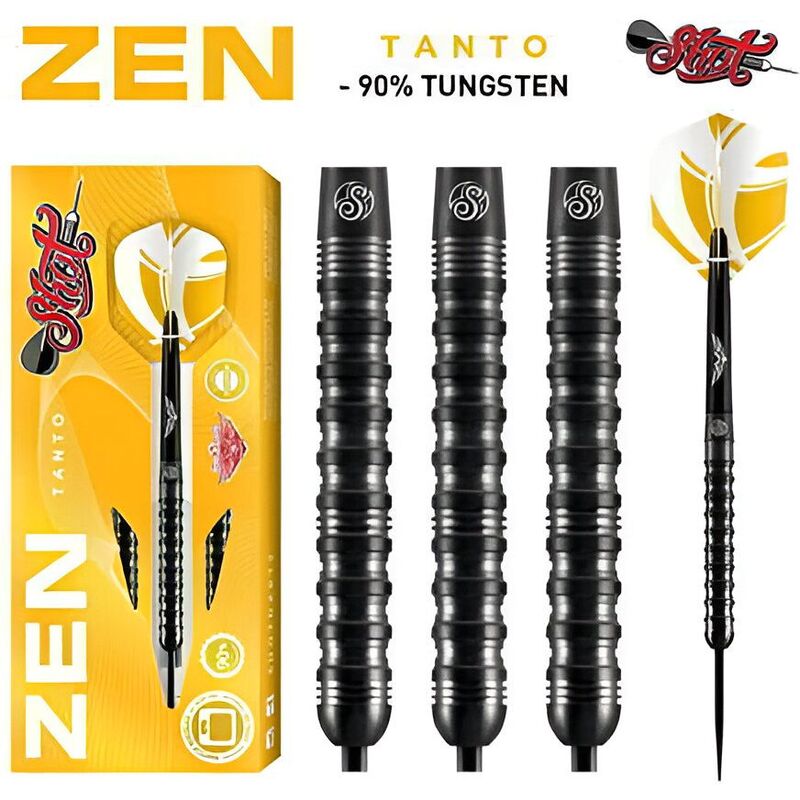 Shot Darts Zen Tanto 90% Tungsten Steel Tip Dart Set 25gm