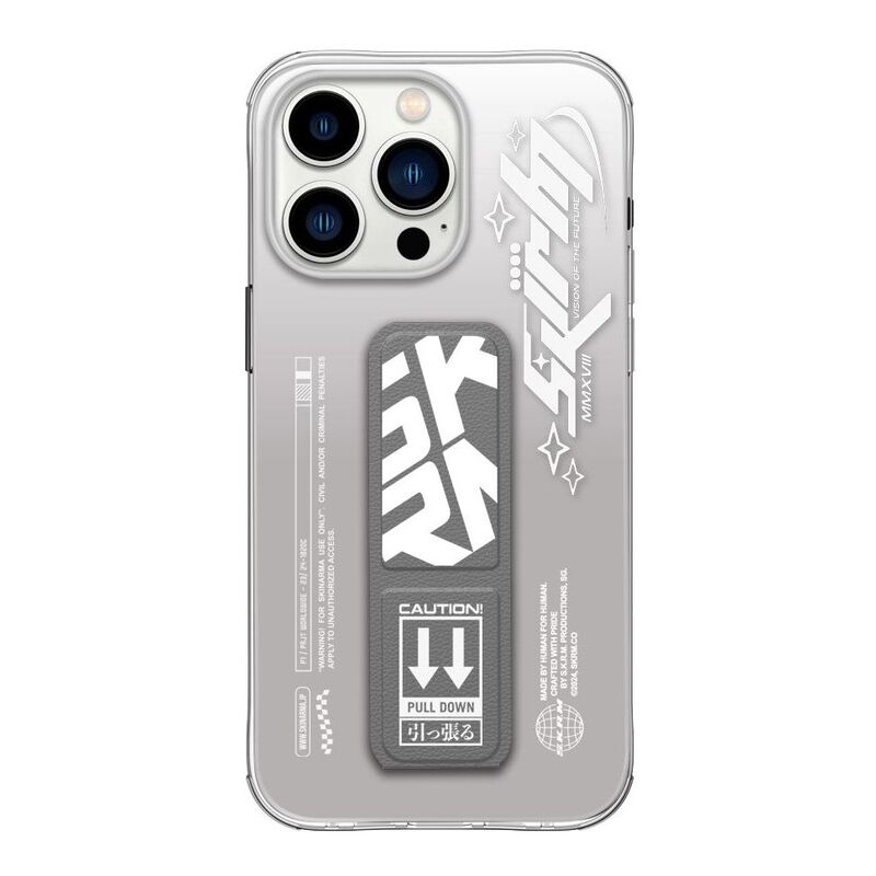 SkinArma iPhone 15 Pro Max Case - Cosmo Grip-Stand - Grey