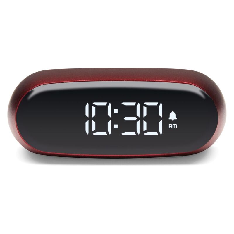 Lexon Minut Mini Alarm Clock-Dark Red