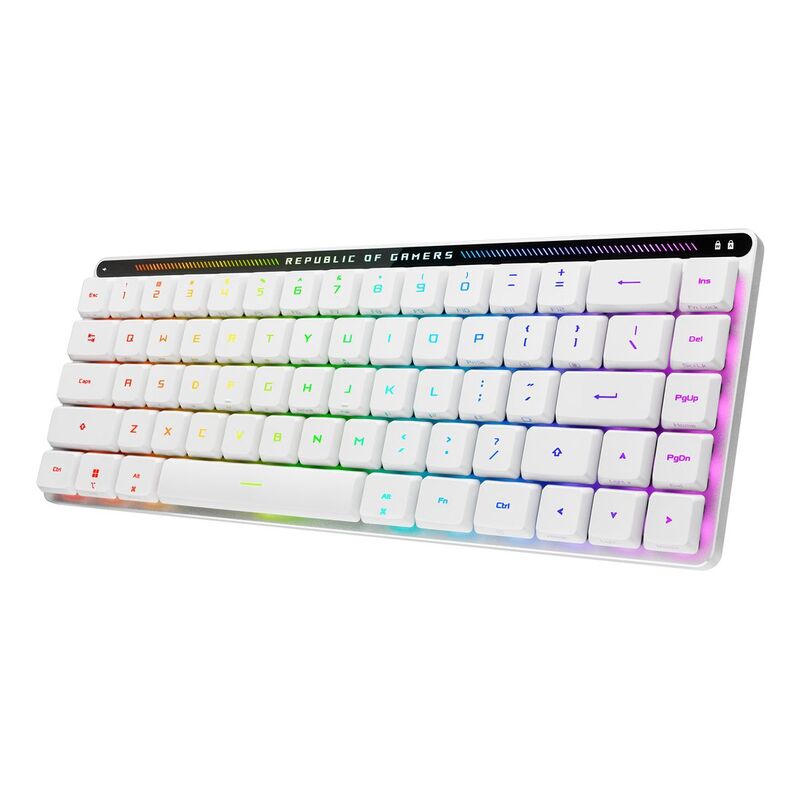 ASUS ROG Falchion RX Low Profile 65% Compact Wireless Gaming Keyboard - ROG RX Low-Profile Optical Switches - White (English/Arabic)