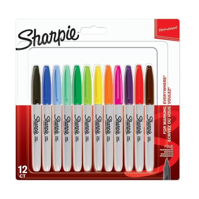Sharpie Permanent Marker Fine (Pack of 12) (Assorted Colors)