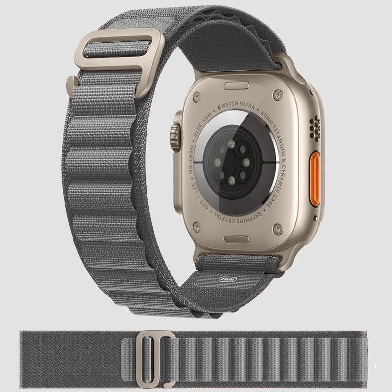 Gripp Alpine Loop Nylon Apple Watch Ultra Band 49mm - Grey