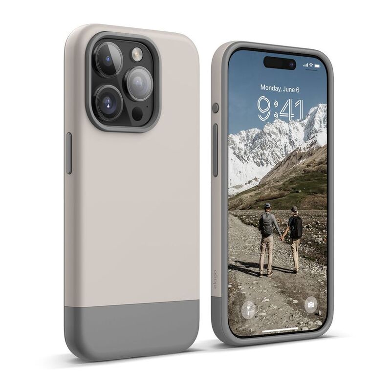 Elago MagSafe Glide Case For iPhone 15 Pro - Stone/Medium Grey