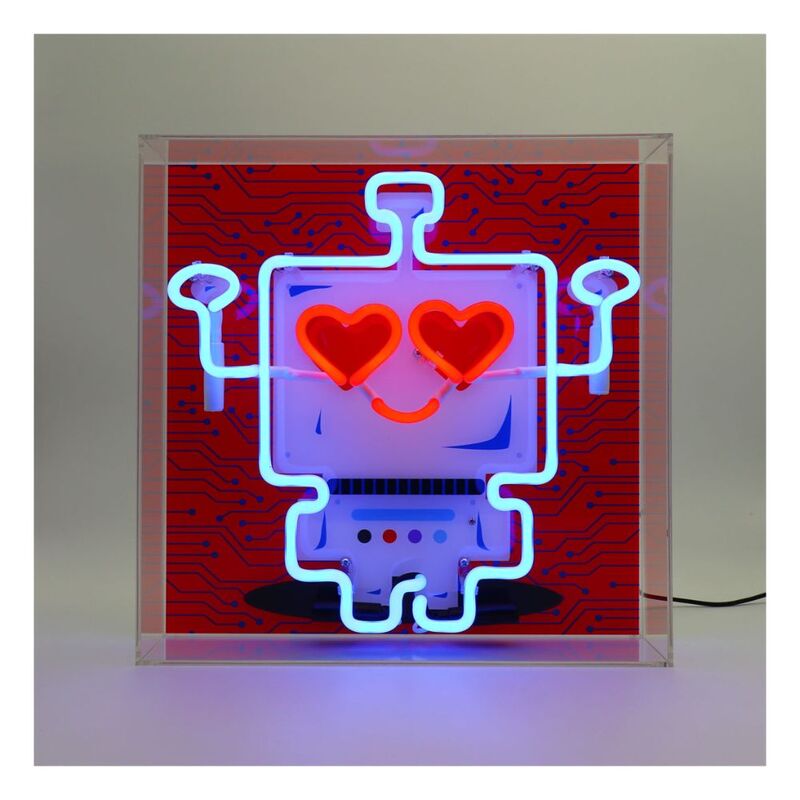 Locomocean Large Acrylic Box Neon - Robot Lighting Piece