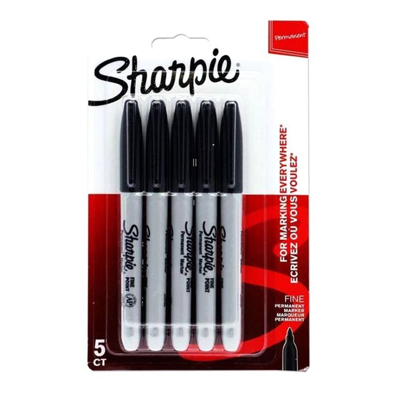 Sharpie Permanent Marker Fine - Black (Pack of 5)