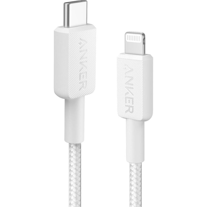 Anker 322 USB-C to Lightning Cable (Braided) 3ft - White