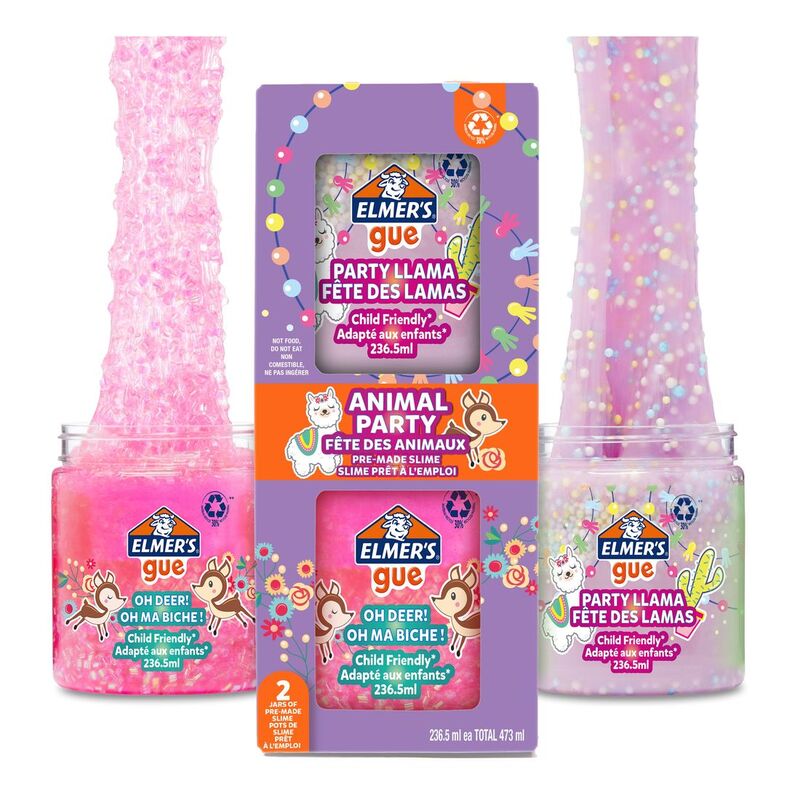 Elmer's Ready Slime Party Animals 236 ml (Pack of 2)