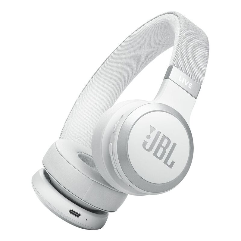JBL LIVE 670NC Wireless On-Ear Headphones with True Adaptive Noise Cancelling - White
