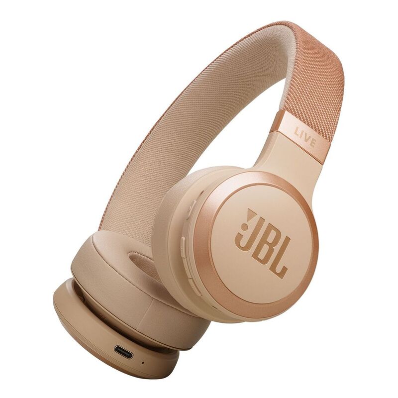 JBL LIVE 670NC Wireless On-Ear Headphones with True Adaptive Noise Cancelling - Sandstone